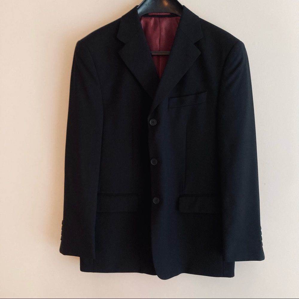 Men's Black Suit Dinner Jacket Blazer, Adesso by Gian Luca 40 Short, Gently Worn